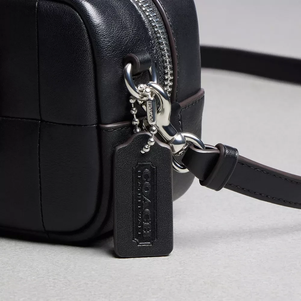 Alter/Ego Mini Satchel Bag Checkerboard Upcrafted Leather With Crossbody Strap