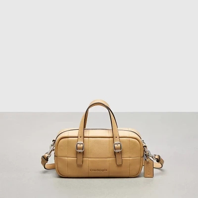 Alter/Ego Mini Satchel Bag Checkerboard Upcrafted Leather With Crossbody Strap