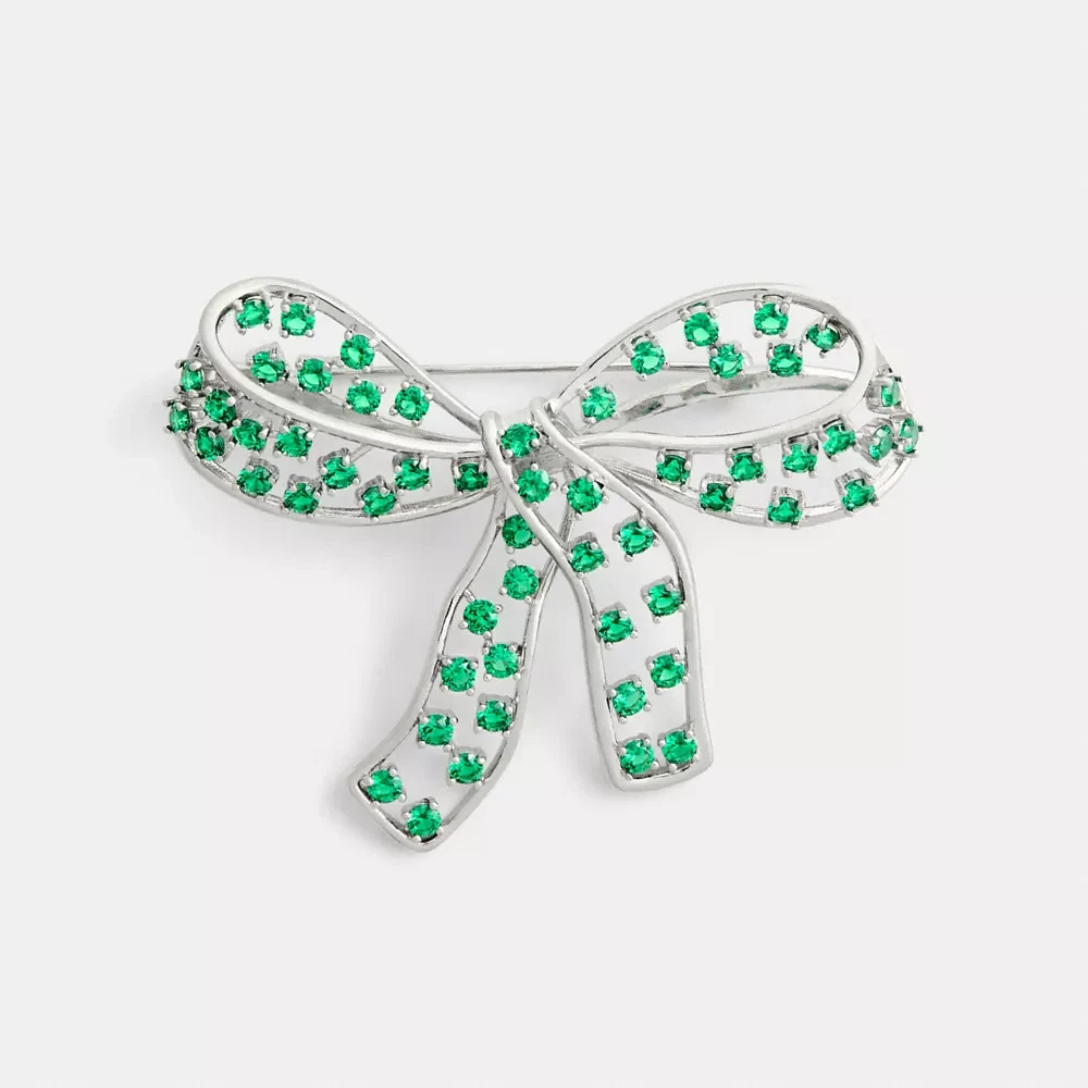 Crystal Bow Brooch