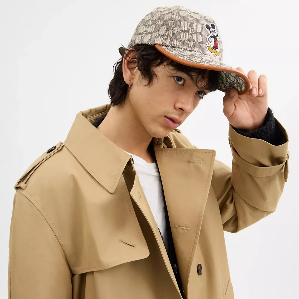 Disney X Coach Signature Baseball Hat With Mickey Mouse