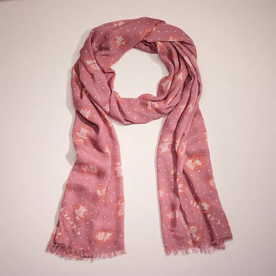 Restored Desert Flower Print Oblong Scarf