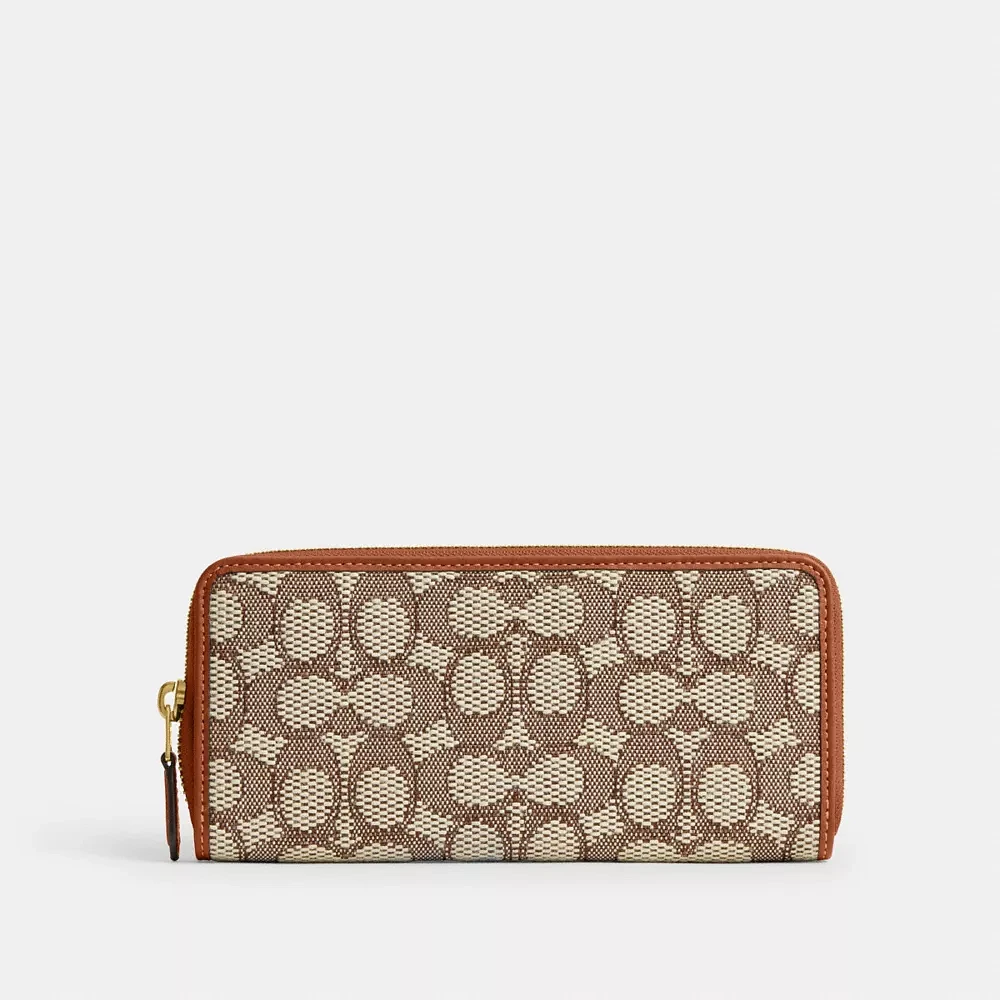 Essential Slim Accordion Zip Wallet In Signature Jacquard