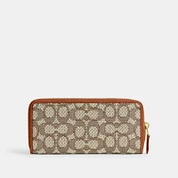 Essential Slim Accordion Zip Wallet In Signature Jacquard