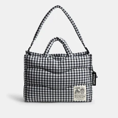 Coachtopia Loop Tote With Gingham Pattern