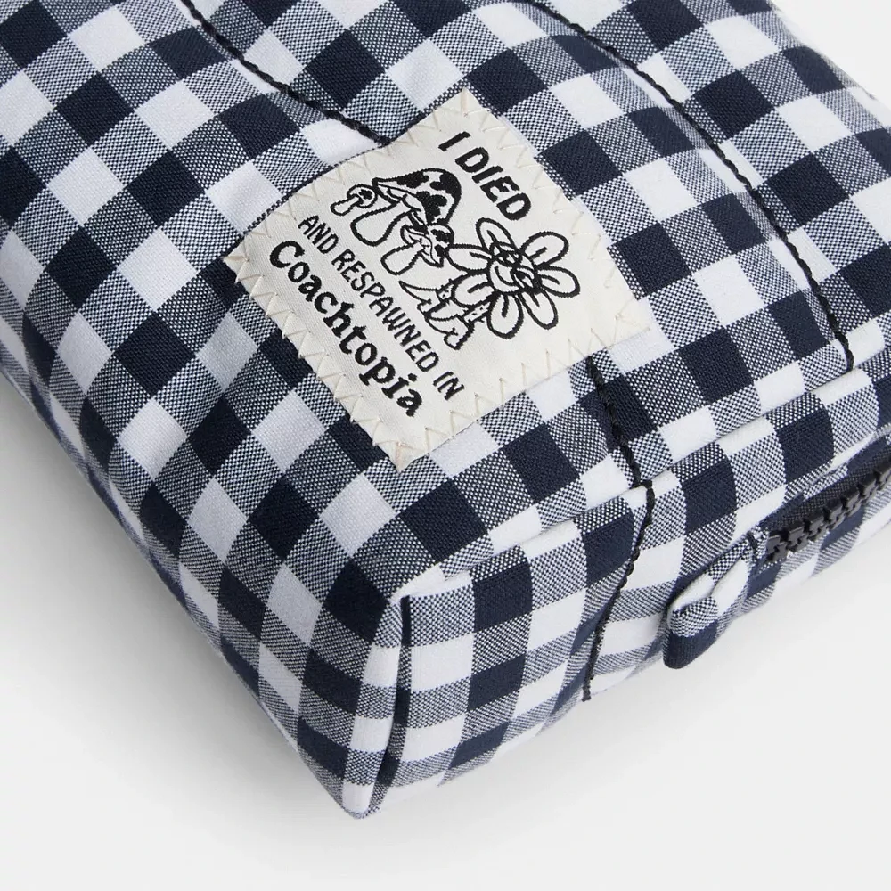 Coachtopia Loop Pouch Recycled Polyester With Gingham Pattern