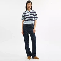 Cropped Stripe Polo