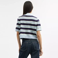 Cropped Stripe Polo