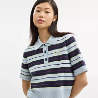 Cropped Stripe Polo
