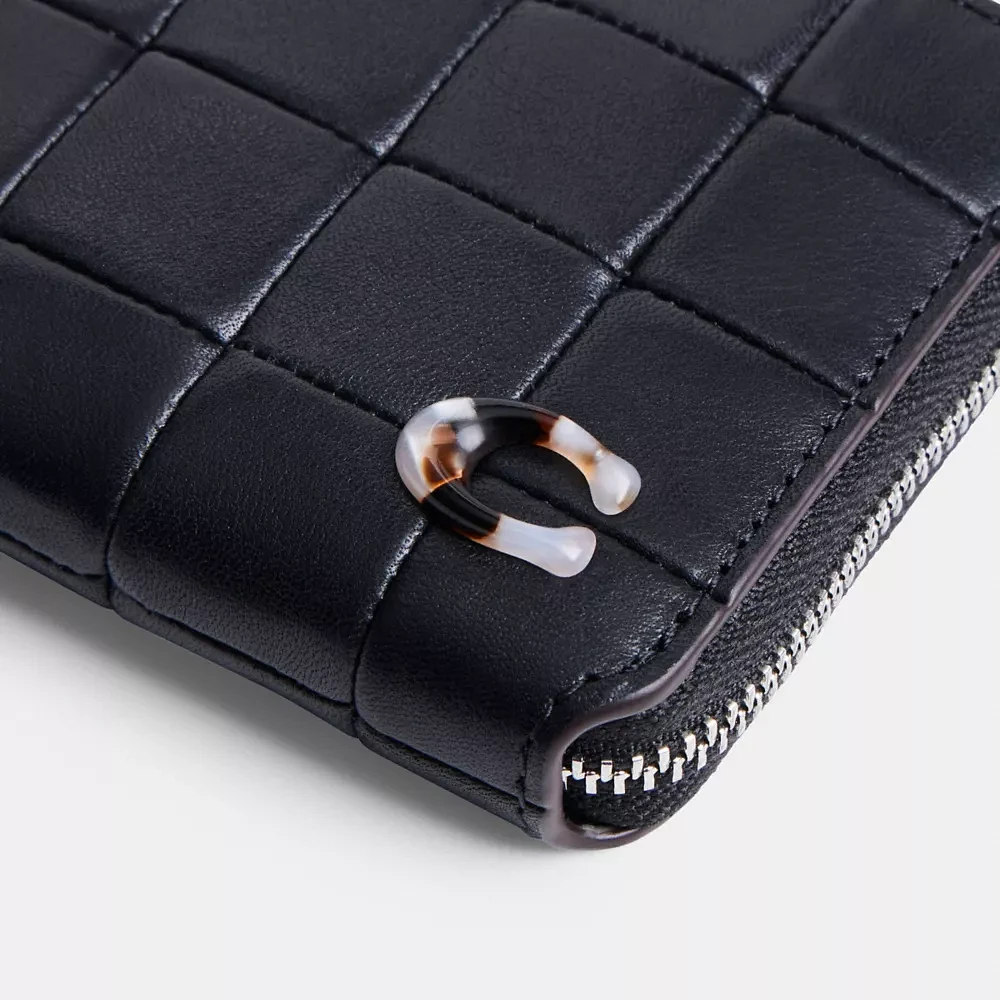 Zip Around Wallet Checkerboard Upcrafted Leather