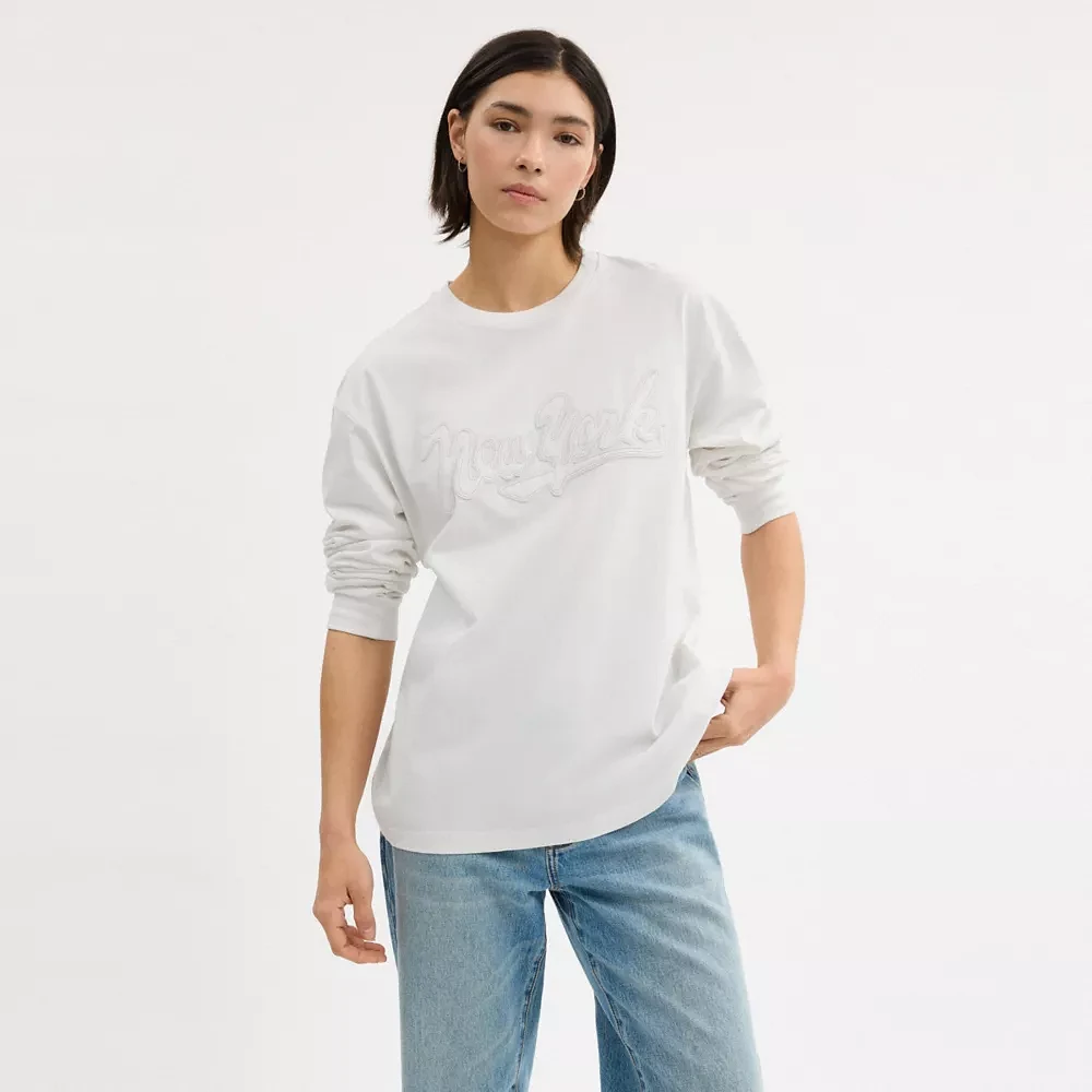 New York Long Sleeve T Shirt Organic Cotton