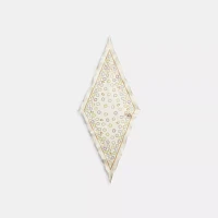 Waterfall Tea Rose Print Silk Diamond Scarf