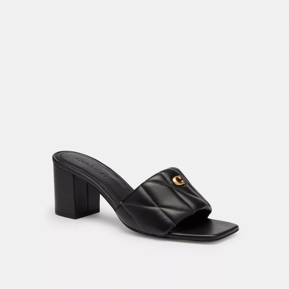 Holly Block Heel Sandal With Quilting