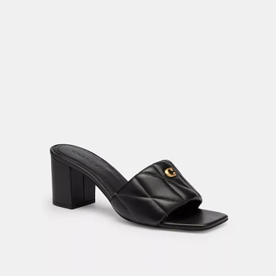 Holly Block Heel Sandal With Quilting