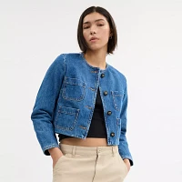 Collarless Denim Jacket Organic Cotton