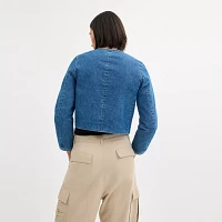 Collarless Denim Jacket Organic Cotton