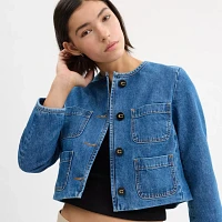 Collarless Denim Jacket Organic Cotton