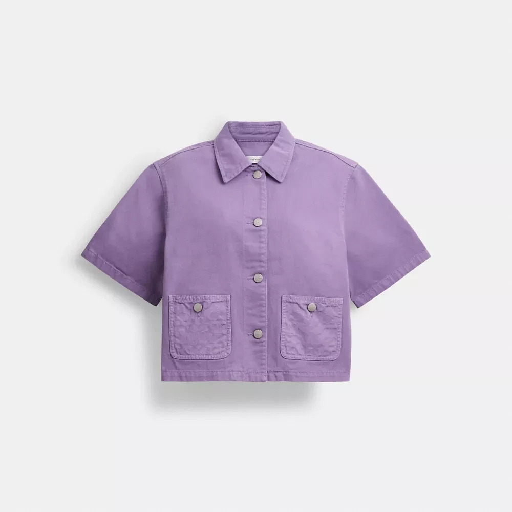 Denim Short Sleeve Top