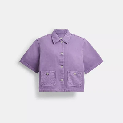 Denim Short Sleeve Top