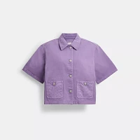 Denim Short Sleeve Top