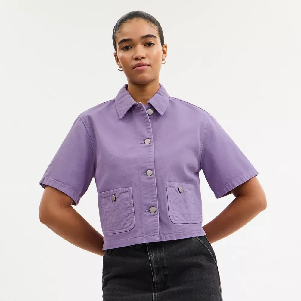 Denim Short Sleeve Top