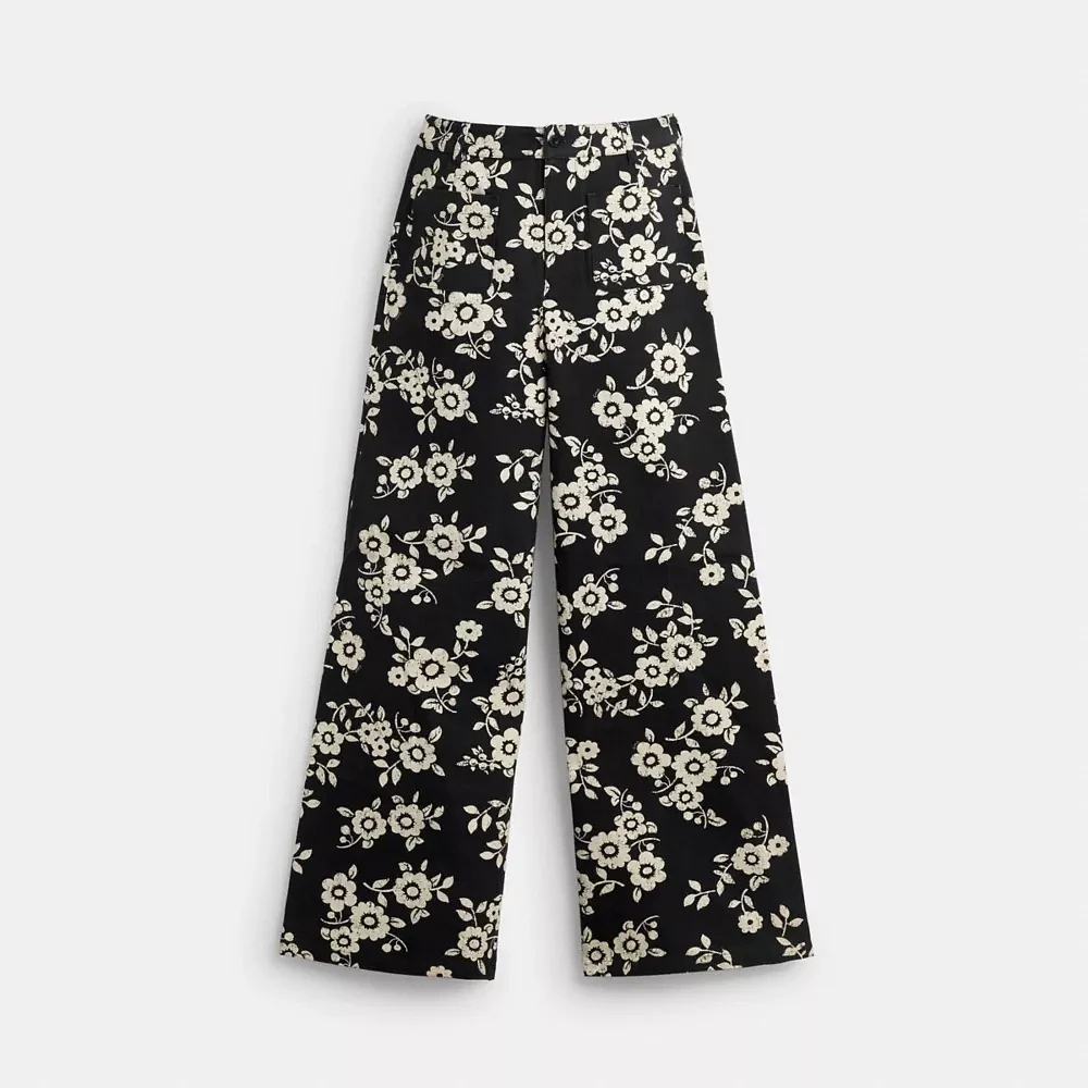 Floral Printed Pants Regenerative Cotton