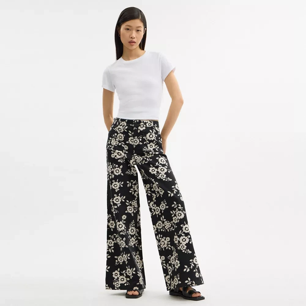 Floral Printed Pants Regenerative Cotton