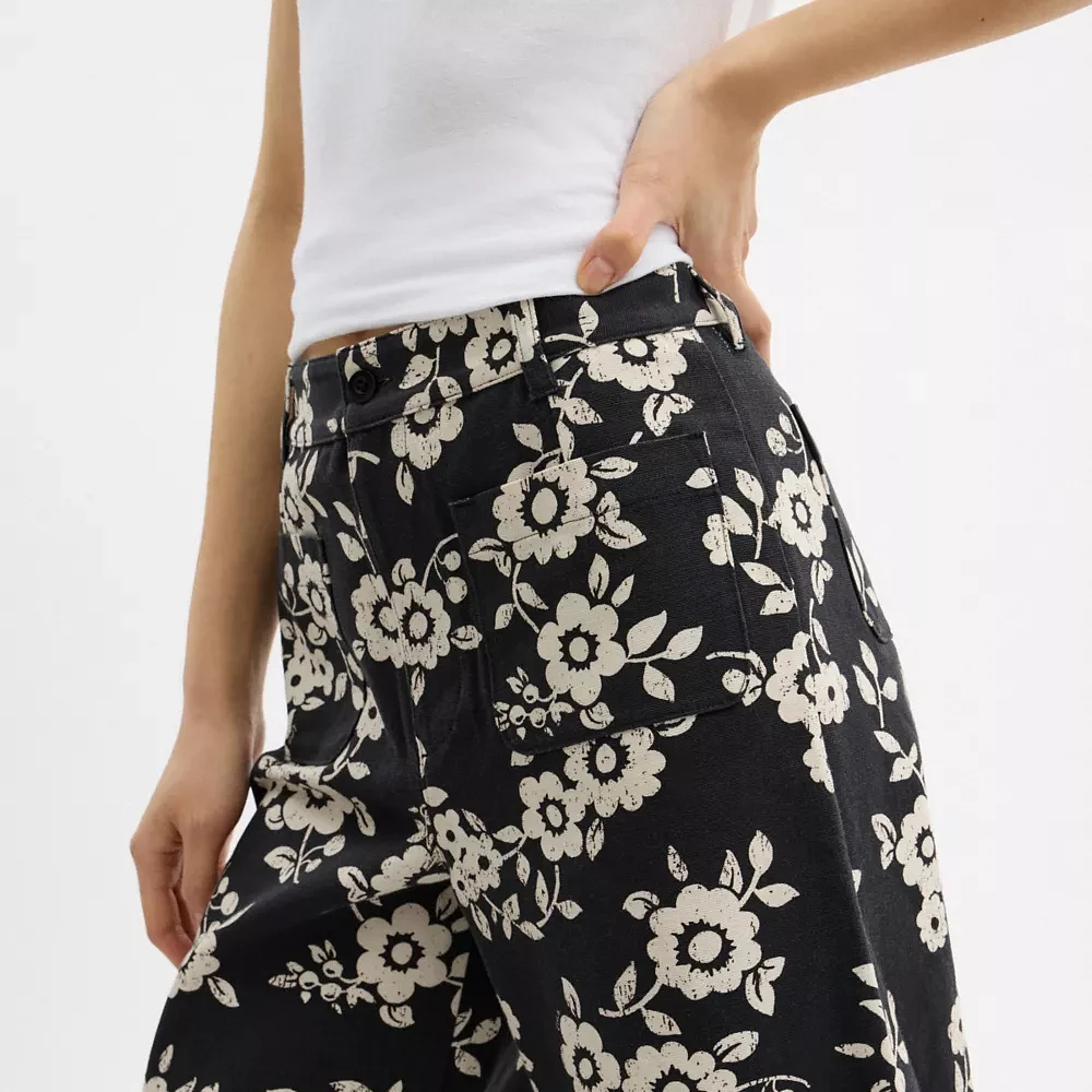 Floral Printed Pants Regenerative Cotton