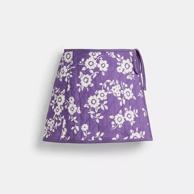 Quilted Floral Wrap Skirt