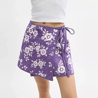Quilted Floral Wrap Skirt