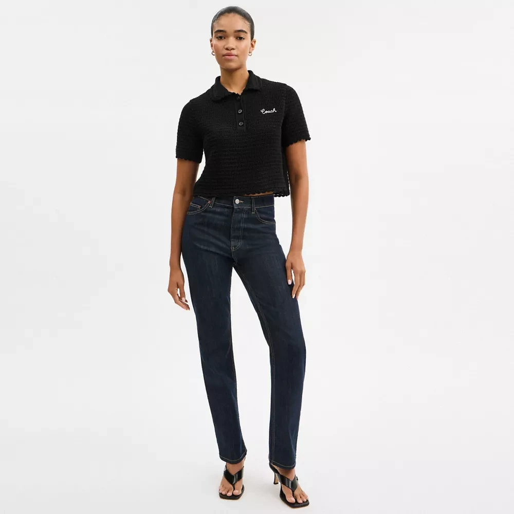 Knit Cropped Polo