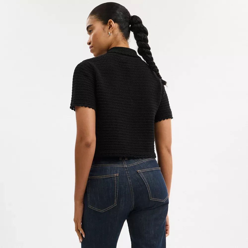 Knit Cropped Polo