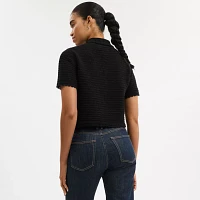 Knit Cropped Polo