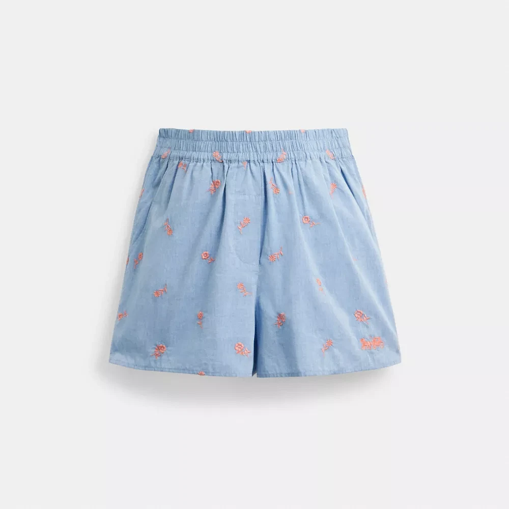 Floral Embroidery Boxer Shorts
