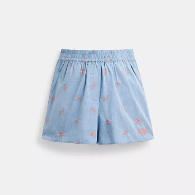 Floral Embroidery Boxer Shorts