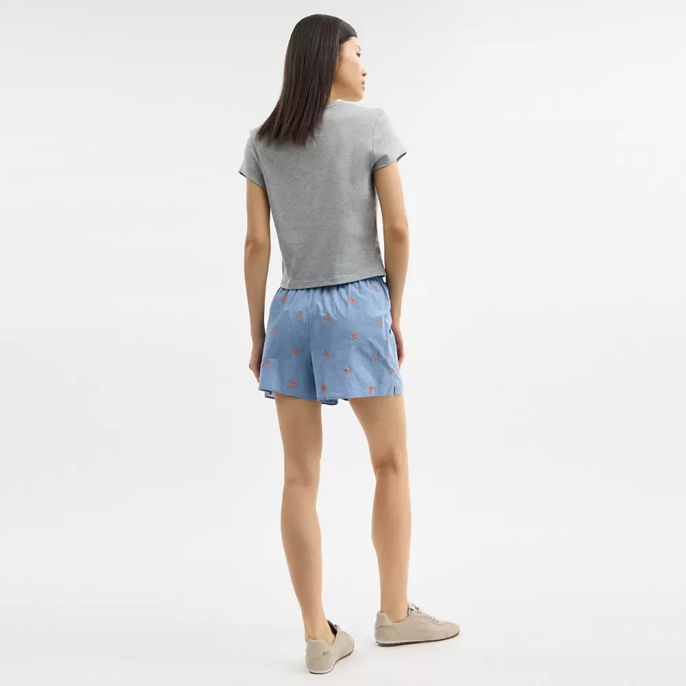 Floral Embroidery Boxer Shorts