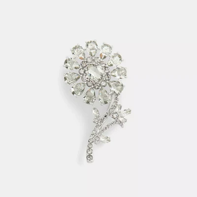 Crystal Flower Brooch