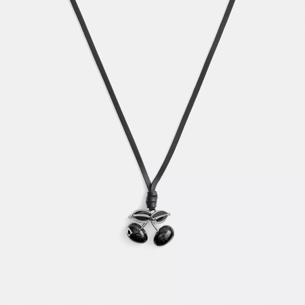 Cherry Leather Necklace