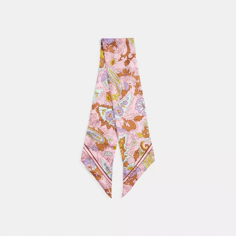 Soho Paisley Print Silk Skinny Scarf