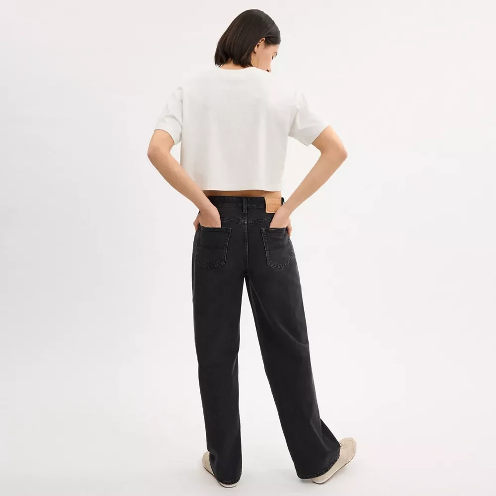 Cursive Coach Cropped Sketch Print T Shirt
