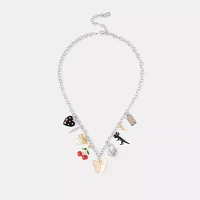 Cherry And Butterfly Statement Charm Necklace