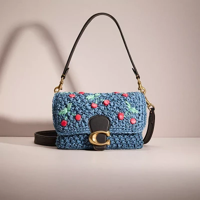 Restored Soft Tabby Shoulder Bag With Cherry Embroidery