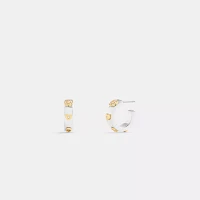 Pavé Tea Rose And Heart Hoop Earrings