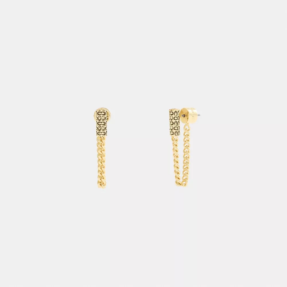 Quilted Signature Bead Chain Earrings
