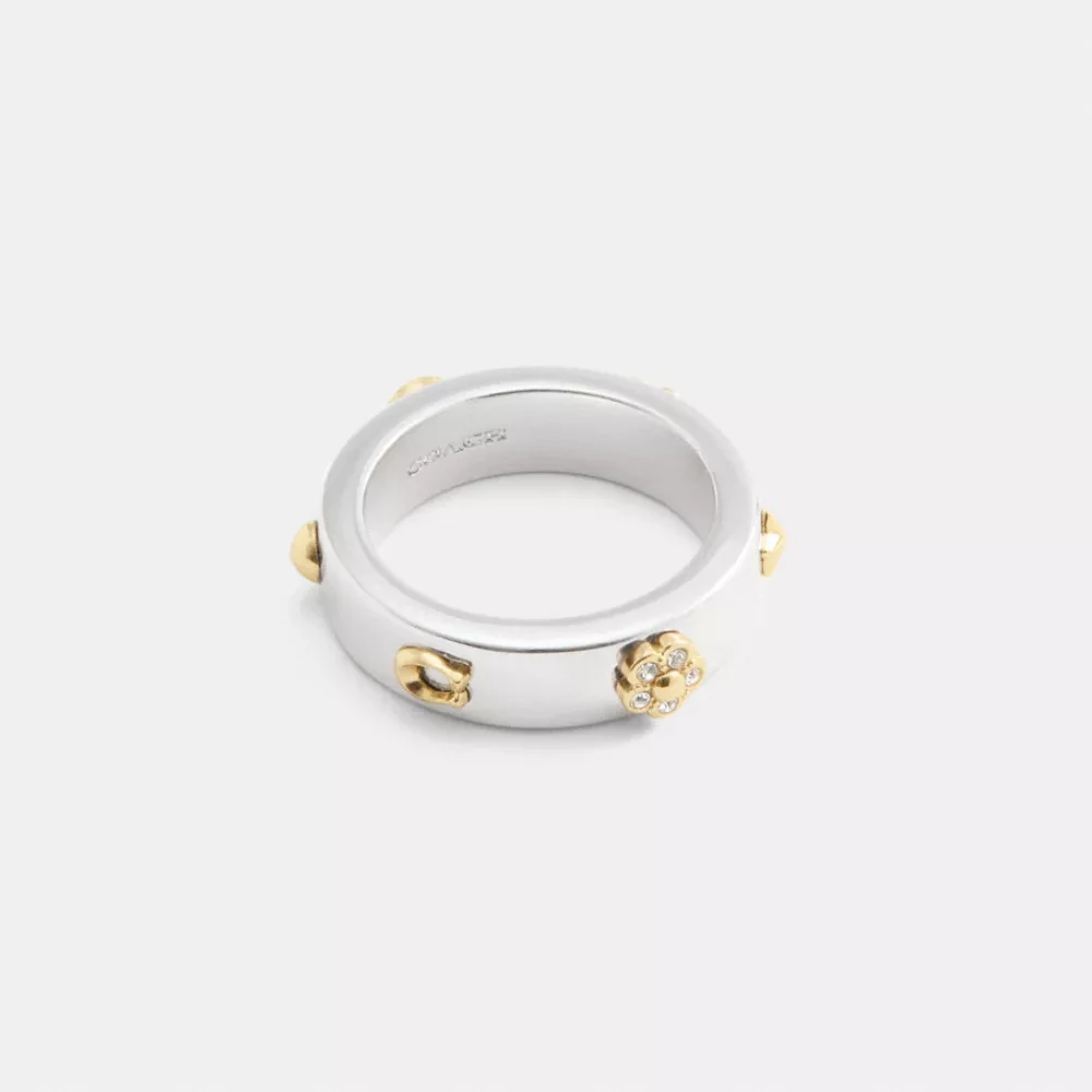 Pavé Tea Rose And Heart Ring