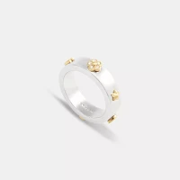 Pavé Tea Rose And Heart Ring