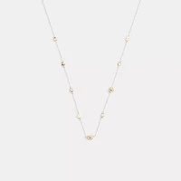 Pavé Tea Rose And Heart Station Necklace