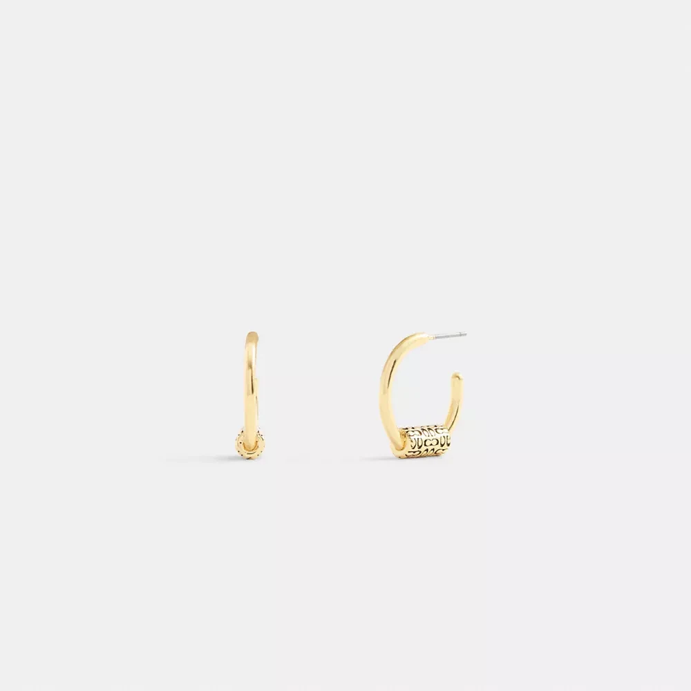 Quilted Signature Bead Hoop Earrings