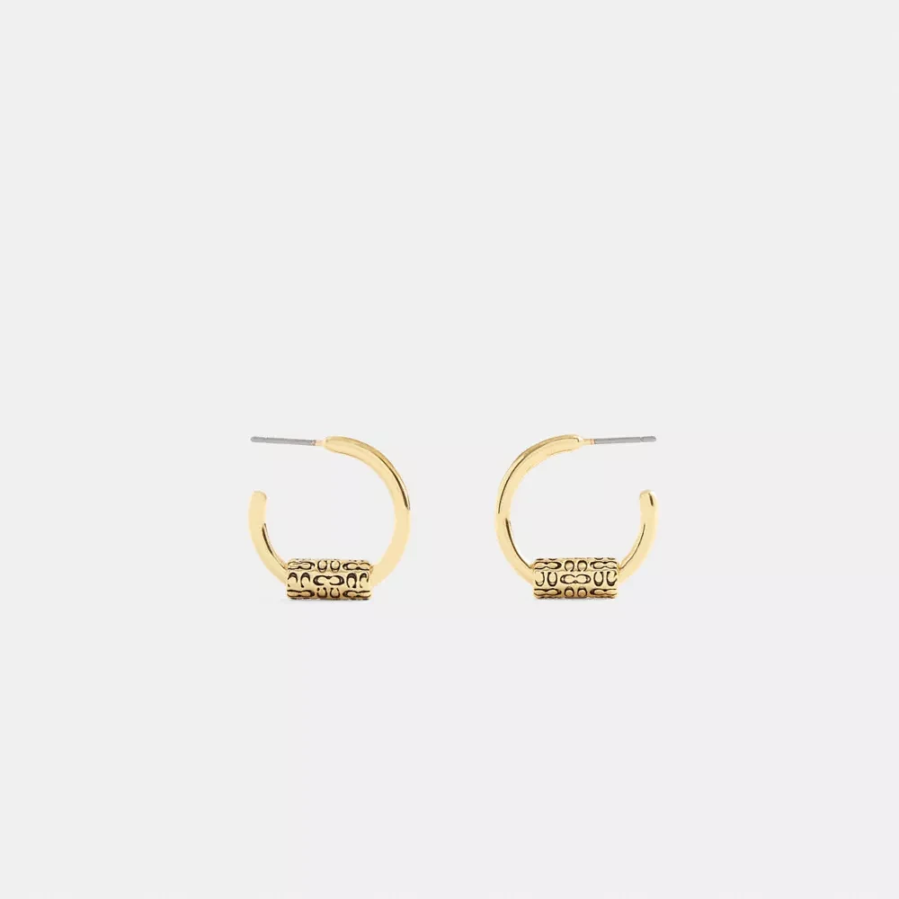 Quilted Signature Bead Hoop Earrings