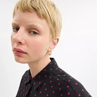 Quilted Signature Bead Hoop Earrings