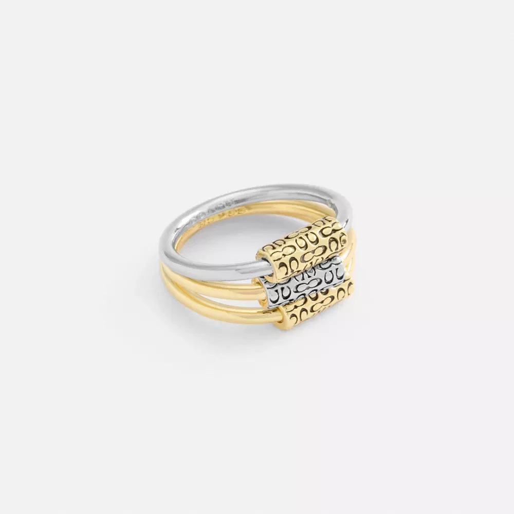 Quilted Signature Bead Ring Set